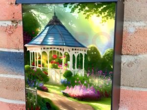 Gazebo in the Garden Colonial Mailbox Cover