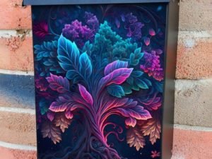 Glowing Fantasy Tree #2 Colonial Mailbox Cover
