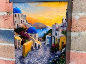 Greece, Santorini #2 Colonial Mailbox Cover