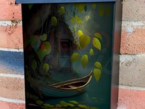 Secret Cabin in the Woods Colonial Mailbox Cover