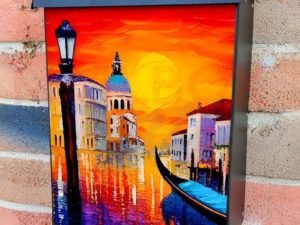 Rainbow Colored Cities - Venice Colonial Mailbox Cover