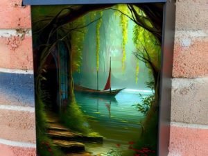 Secret Cabin in the Woods #2 Colonial Mailbox Cover