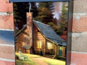 Cabin by the Woods Colonial Mailbox Cover