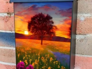 Blazing Summer Sunset Colonial Mailbox Cover