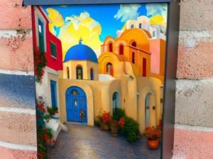 Greece, Santorini #6 Colonial Mailbox Cover