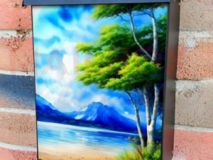 Hills Beside the Lake Colonial Mailbox Cover