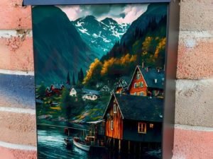 Norwegian Fishing Village Colonial Mailbox Cover