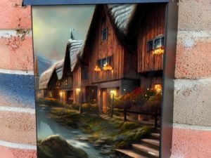 Old Nordic Village #2 Colonial Mailbox Cover