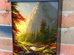 Beautiful Mountain River Colonial Mailbox Cover