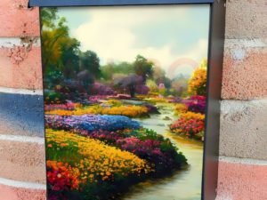 Beautiful Flower Riverbank Colonial Mailbox Cover