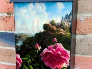 Beautiful Castle on the Hill Colonial Mailbox Cover