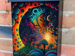 Psychedelic Landscape #1 Colonial Mailbox Cover