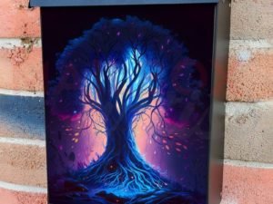 Glowing Fantasy Tree #4 Colonial Mailbox Cover