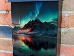 Aurora Borealis above the Hills Colonial Mailbox Cover