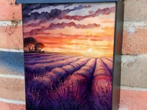 Summer Lavender Field #1 Colonial Mailbox Cover