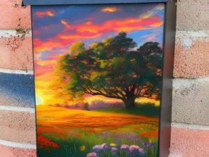 Oak Tree in the Sunset Colonial Mailbox Cover