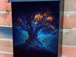 Glowing Fantasy Tree #6 Colonial Mailbox Cover