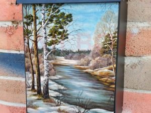 Siberian River at Spring Colonial Mailbox Cover