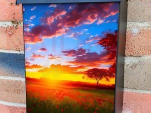 Poppyfield Sunset Colonial Mailbox Cover