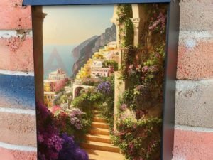 Romantic Villa Balcony #3 Colonial Mailbox Cover