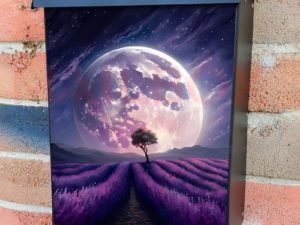 Summer Lavender Field #3 Colonial Mailbox Cover