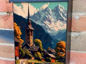 Little Village in the Alps Colonial Mailbox Cover