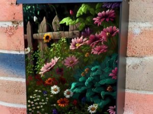 Wildflowers beside the Fence Colonial Mailbox Cover