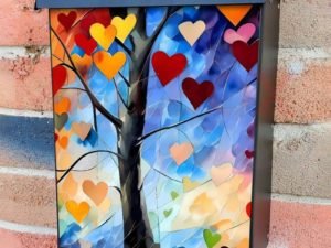 Blooming Heart Tree Colonial Mailbox Cover