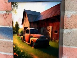 Old Farmhouse Truck #3 Colonial Mailbox Cover