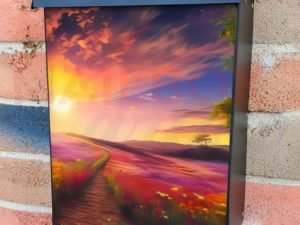 Flower Path Through the Meadow Colonial Mailbox Cover