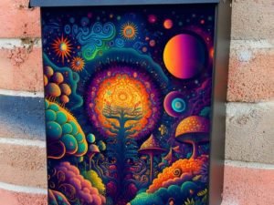 Psychedelic Landscape #5 Colonial Mailbox Cover