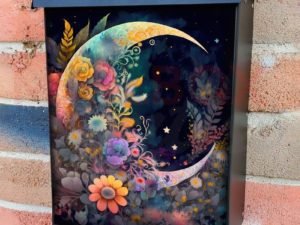 Bohemian Flower Moon #1 Colonial Mailbox Cover