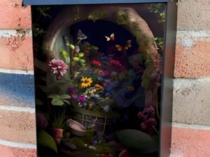 Secret Fairy Garden #2 Colonial Mailbox Cover