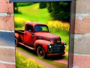 Old Farmhouse Truck #6 Colonial Mailbox Cover