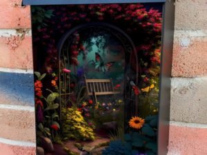 Secret Fairy Garden #8 Colonial Mailbox Cover