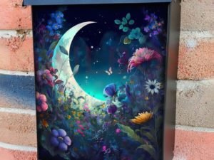 Bohemian Flower Moon #5 Colonial Mailbox Cover