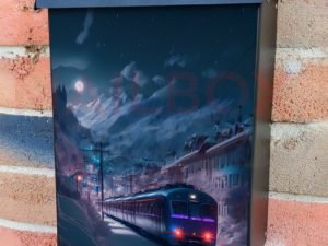 Train in the Winter Alps Colonial Mailbox Cover