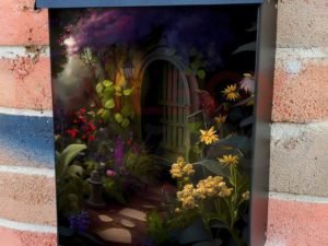 Secret Fairy Garden #4 Colonial Mailbox Cover