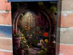 Secret Fairy Garden #5 Colonial Mailbox Cover