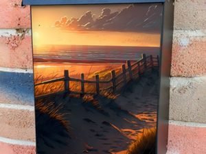 Sunrise Beach at Holland Colonial Mailbox Cover