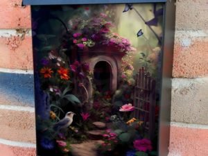 Secret Fairy Garden #6 Colonial Mailbox Cover