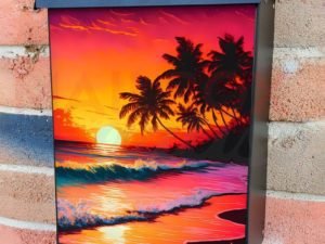 Paradise Sunset Colonial Mailbox Cover