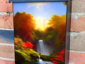 Beautiful Summer Waterfall Colonial Mailbox Cover