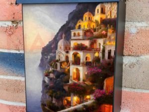 Romantic Villa Balcony #5 Colonial Mailbox Cover