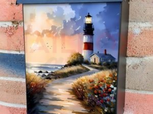 Path to the Lighthouse Colonial Mailbox Cover