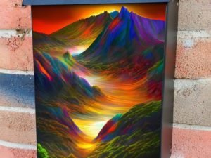 Beautiful Rainbow Mountains Colonial Mailbox Cover