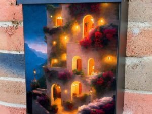 Romantic Villa Balcony #6 Colonial Mailbox Cover