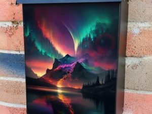 Rainbow Explosion Colonial Mailbox Cover