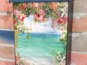 Flower Gate to the Sea Colonial Mailbox Cover