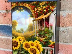 Sunflower Cottage #1 Colonial Mailbox Cover